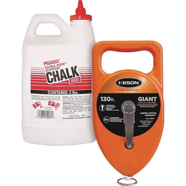 Keson Reel Chalk/Chalk 130Ft Metal G1303R